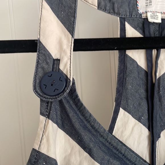 Anthropologie Postmark Chevron Endpoint Dress Halter Jumper Linen Cotton Size 6 - Picture 6 of 15